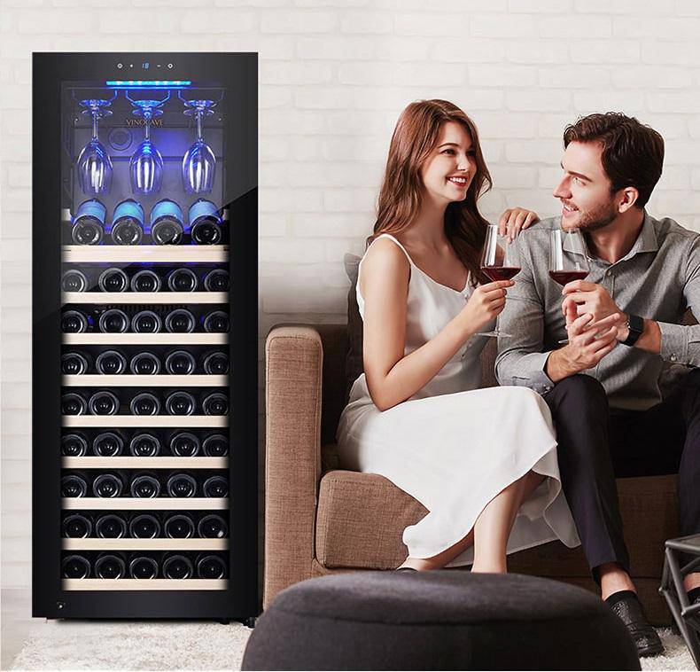 [85 Bottle][CWC-200A] Vinocave Stainless Steel Freestanding Wine Refrigerator Cooler Fridge - Polar Tech Australia